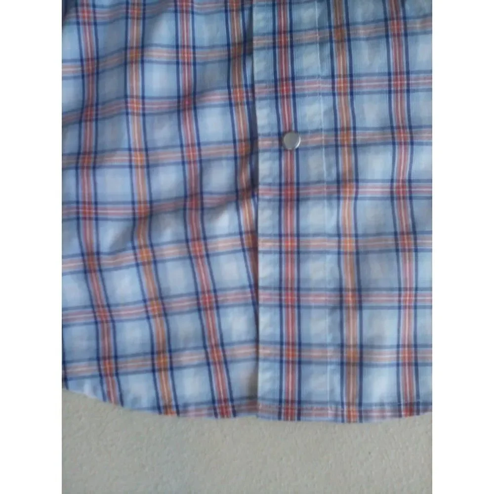 Wrangler Men's Shirt Vintage 90s Plaid Western Short Sleeve New Without Tags L